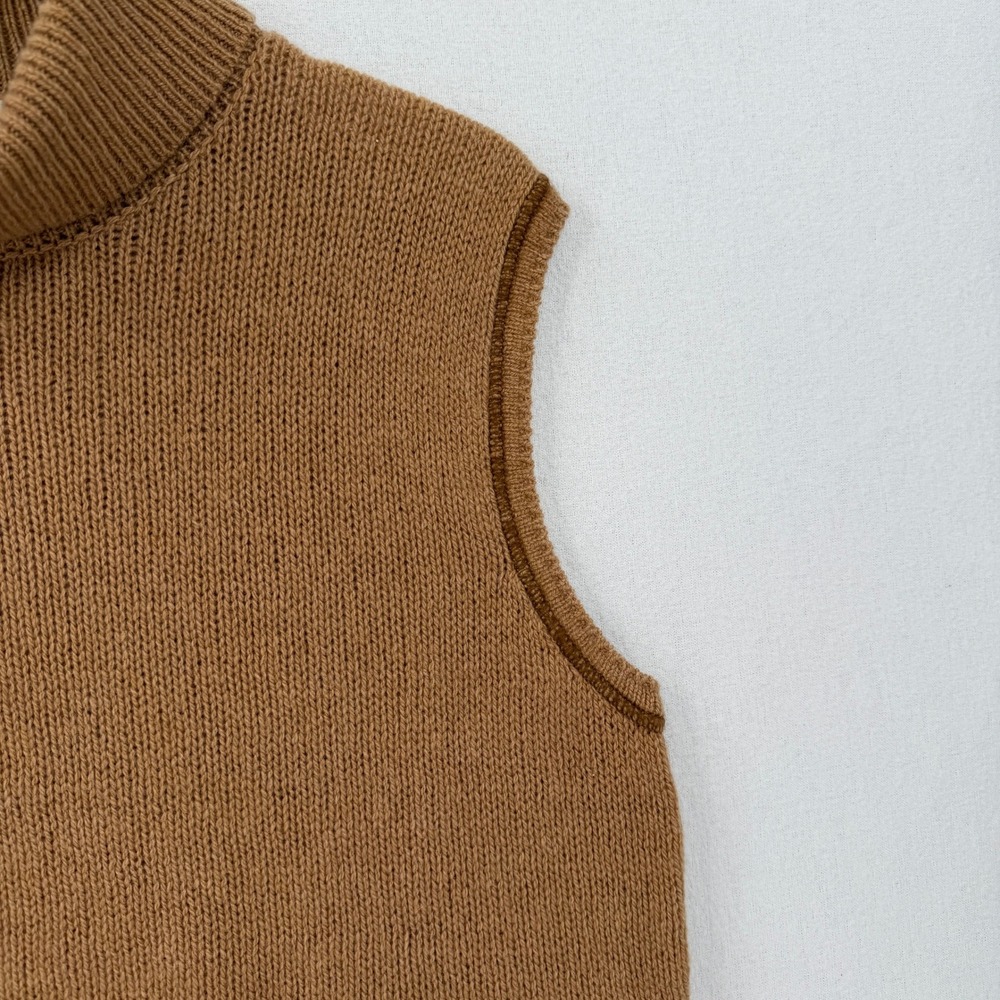 THE ROW Giselle Cashmere Turleneck Sweater Womens Medium Camel Brown Sleeveless - Picture 11 of 16